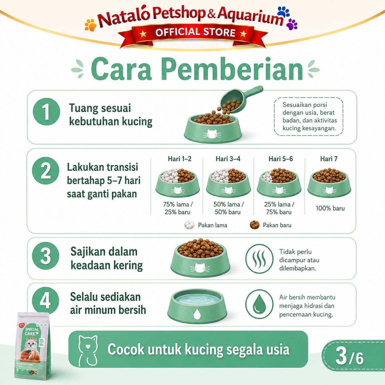 Kitchen Flavor Special Care Digestive Care 1.5KG All Life Stages - Makanan Kucing Semua Umur untuk Pencernaan 1.5 KG - gambar 3