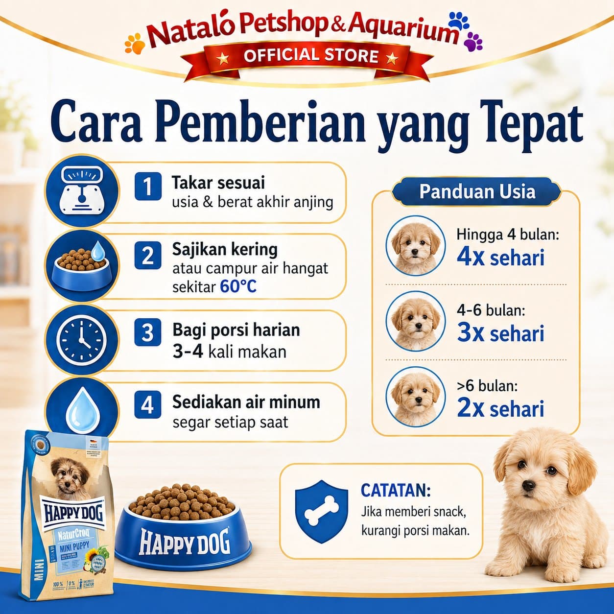Happy Dog NaturCroq Mini Puppy 4KG Small Breed Dog - Makanan Anak Anjing Ras Mini Kecil 4 KG - gambar 3