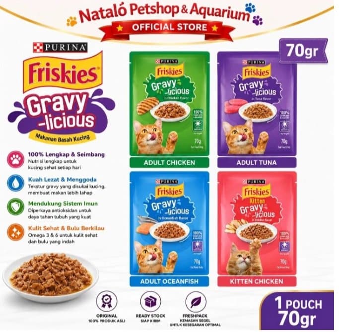 Friskies Pouch per DUS isi 24 pcs x 70GR Gravylicious - gambar 2