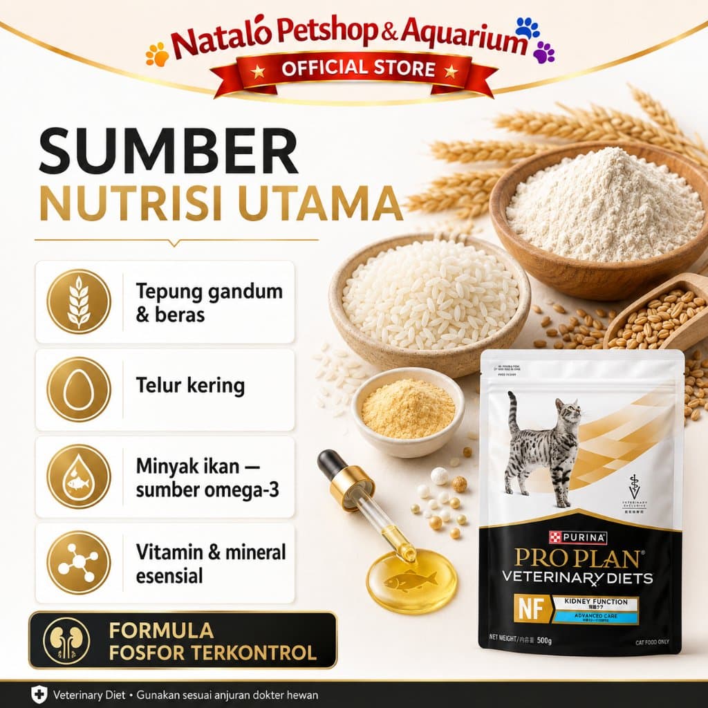 Pro Plan NF Kidney Function 2KG Advance Care Veterinary Diets Dry Cat Food 2KG - Renal Special Makanan Kucing Kering untuk Ginjal 2 KG ProPlan Purina - gambar 4
