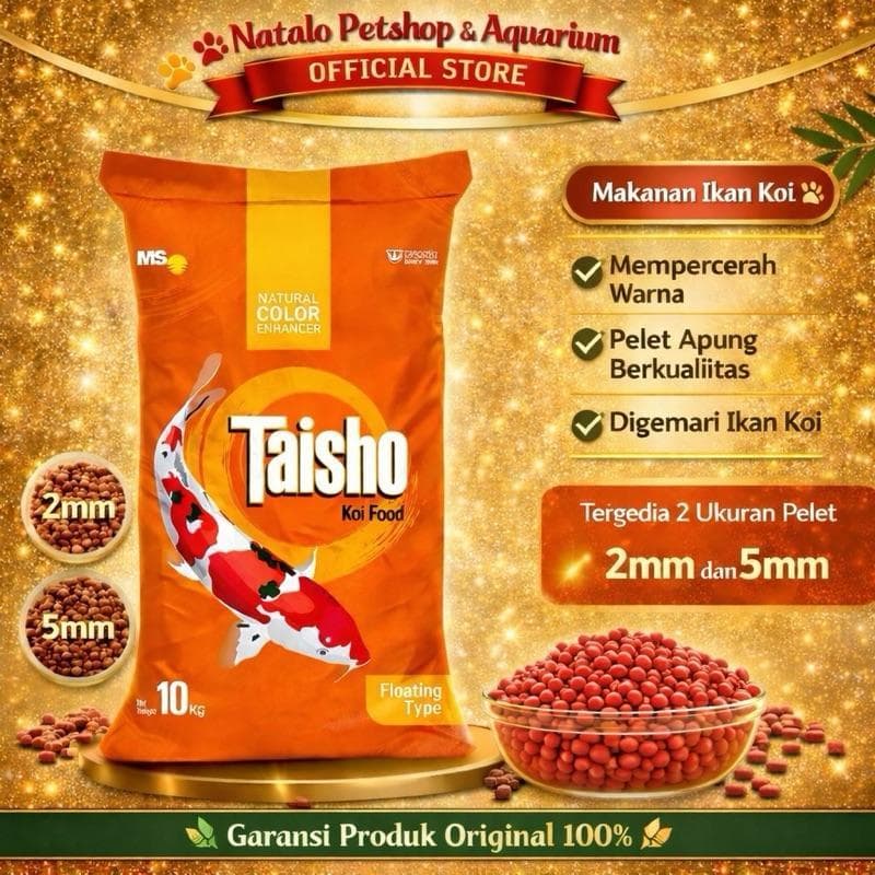 TAISHO Fish Food 10KG 2mm / 5mm - Makanan Ikan Hias Koi Murah - gambar 1
