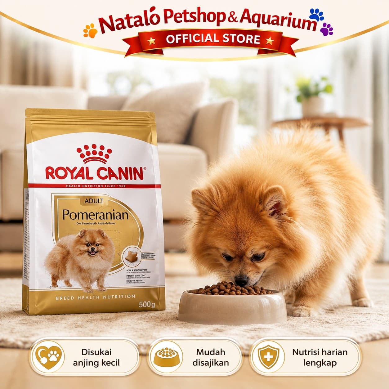 Royal Canin Pomeranian Adult 1.5KG -  Makanan Anjing Ras Kecil Pom Super Premium 1.5 KG - gambar 5