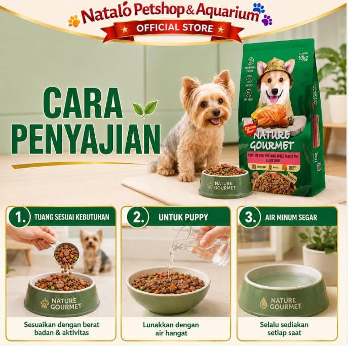 Kitchen Flavor Dog Small Breed SALMON 10KG Beauty Coat - Makanan Kering Anjing Beautifying Premium Food Kibble Kecil 10 KG Nature Gourmet All Life Stages - gambar 6