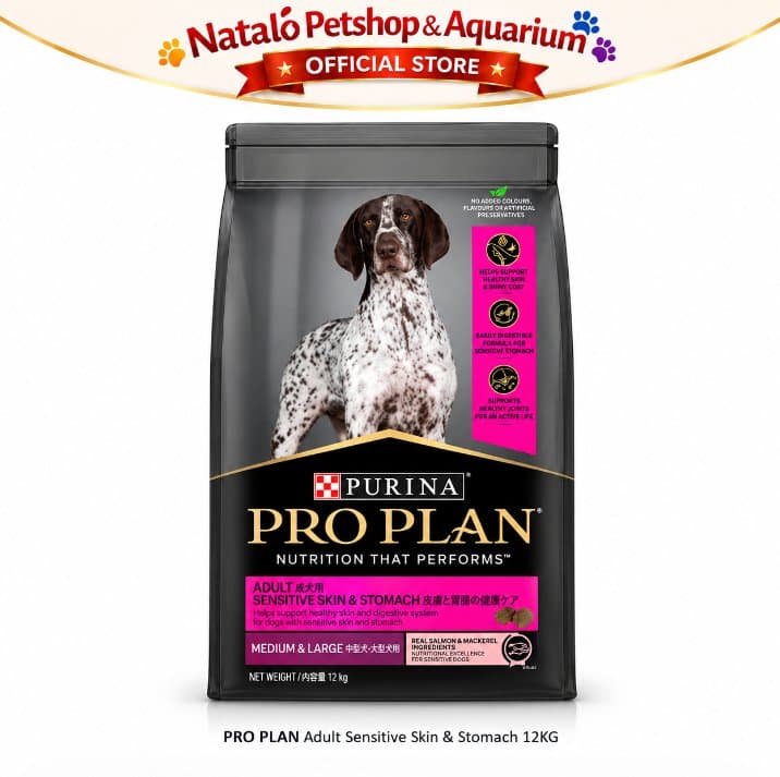 PRO PLAN Sensitive Skin Stomach 12KG Medium & Large Breed Adult Dog Food / Salmon & Mackerel Formula - Makanan Anjing Dewasa PROPLAN Ras Sedang Besar untuk Kulit dan Pencernaan 12 KG - gambar 6