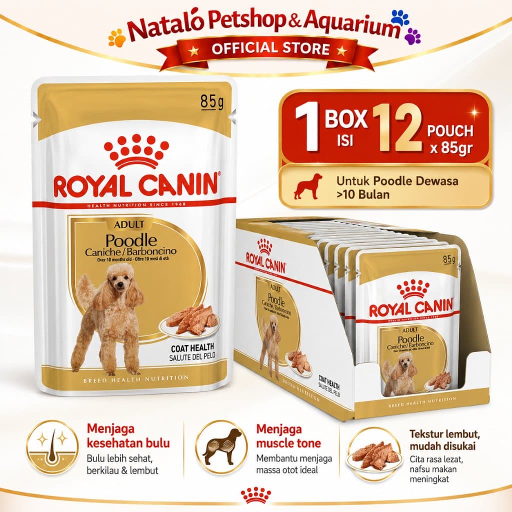Royal Canin Adult Poodle Pouch Wet Food 1 BOX isi (12pcs X 85gr) - Makanan Basah Saset Ras Pudel