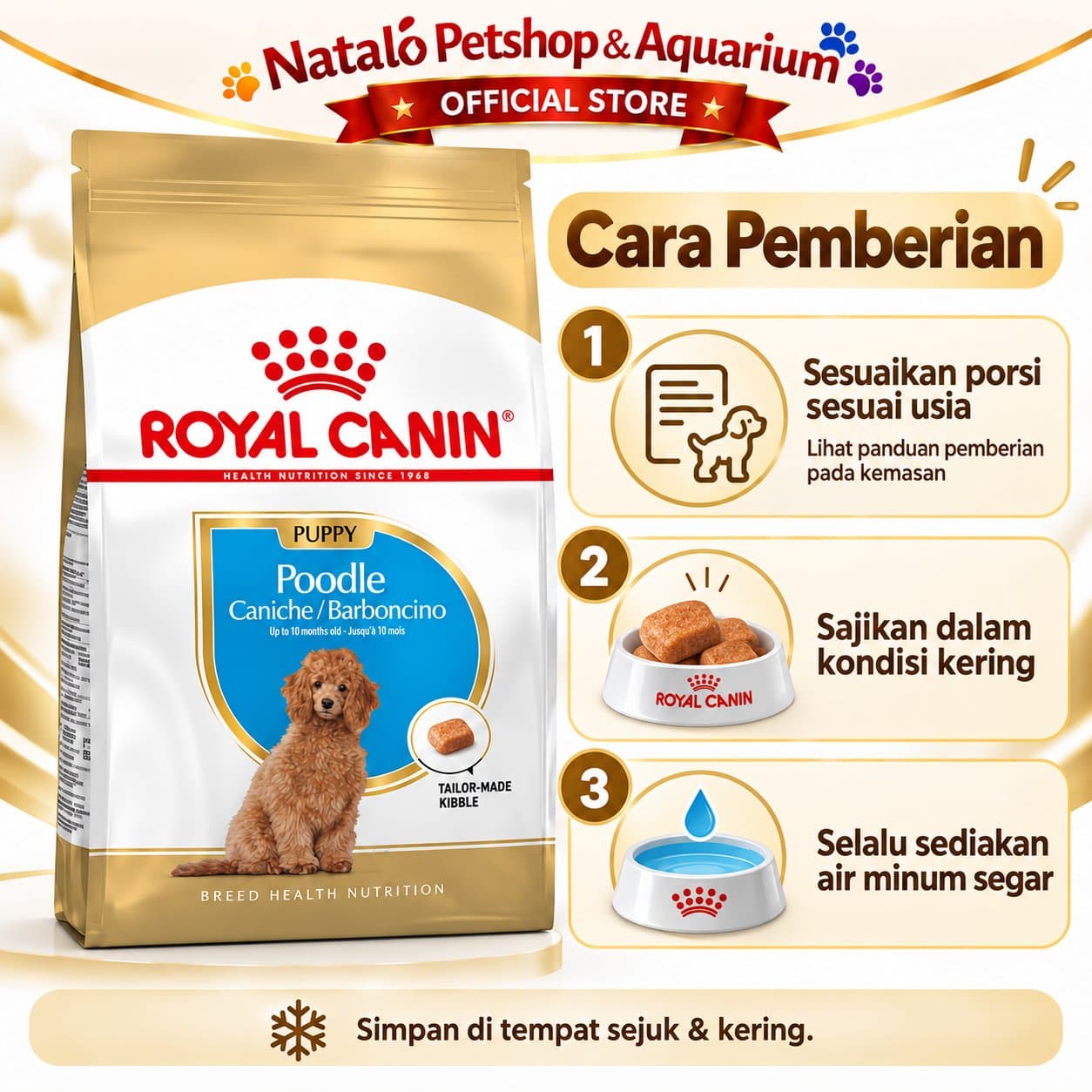 Royal Canin Poodle Puppy 3KG Dry Dog Food Junior - Makanan Anak Anjing Ras Pudel Super Premium 3 KG - gambar 3