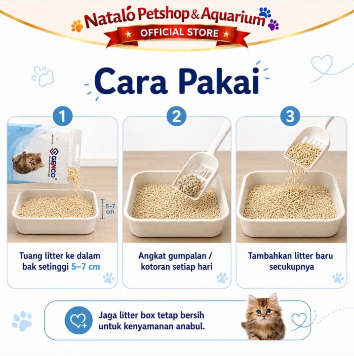 GENCO Tofu per DUS isi 6 PCS Cat Litter 7LT Soya Clump 7 LT - Pasir Kucing terbuat dari Tahu Anti Debu - Gumpal Maximal Lembut Nyaman 7L 7 Liter Wangi - gambar 4