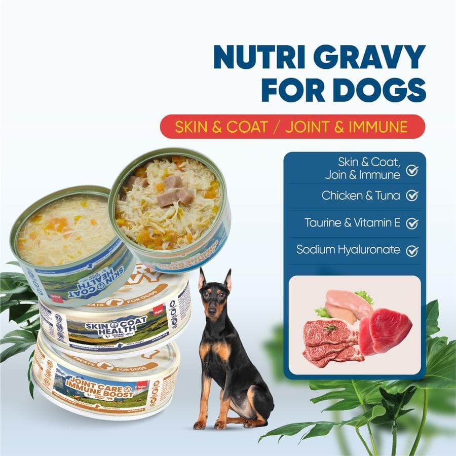 MAJES Nutri Gravy for Dogs Canned Food Joint Care & Immune Boost or Skin Coat Wet Food - Makanan Basah Anjing 170Gr - gambar 1