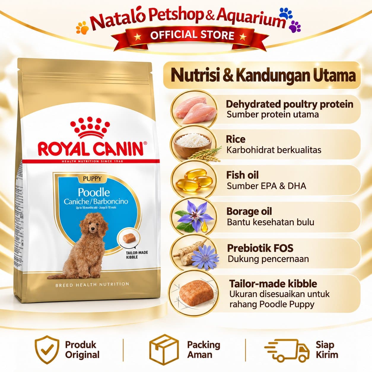 Royal Canin Poodle Puppy 3KG Dry Dog Food Junior - Makanan Anak Anjing Ras Pudel Super Premium 3 KG - gambar 4