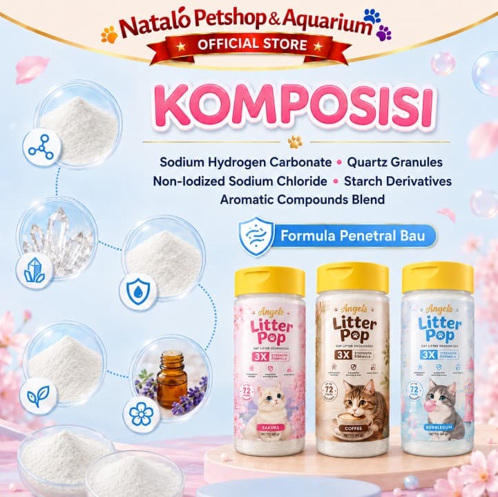 Angels Litter Pop 160GR Cat Litter Deodorizer Bloom Pewangi Bak Pasir Kucing - gambar 3