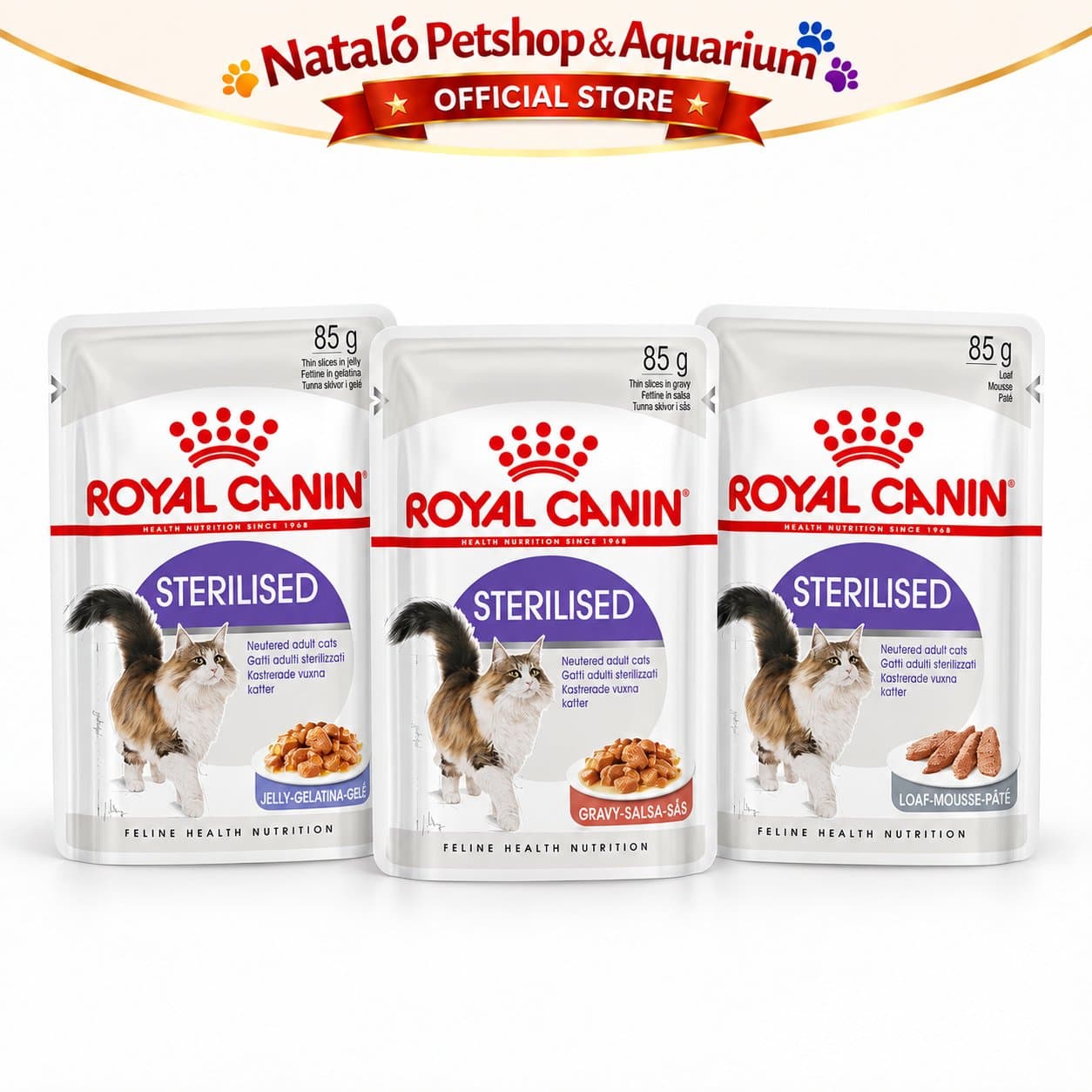 Royal Canin Sterilised 85GR Pouch Adult Wet Cat Food Sterilized Gravy Jelly Loaf - Makanan Basah Saset Kucing Dewasa 85 GR - gambar 6