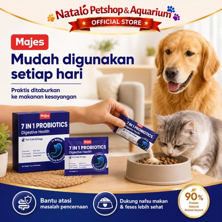 Majes 7-IN-1 7in1 Probiotics Powder Digestive Health Cat and Dog Supplements - Vitamin Pencernaan - gambar 5