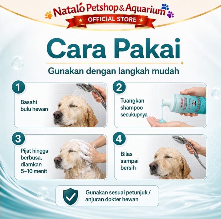 Malaseb 1LT / 1000ML / Shampoo Jamur Kucing Anjing poison mirip sebazole 1 Liter 1000 ML Sampo Scabies Ketombe Kerak Cat Dog - gambar 3