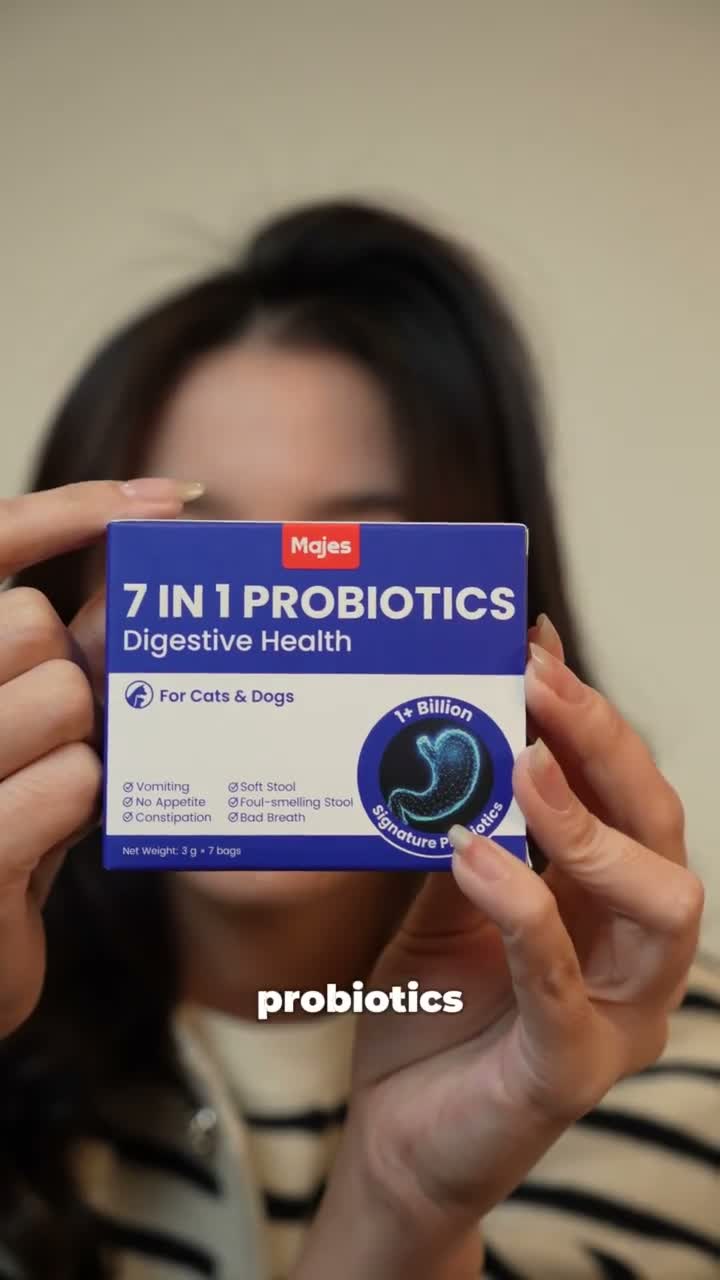 Majes 7-IN-1 7in1 Probiotics Powder Digestive Health Cat and Dog Supplements - Vitamin Pencernaan - video produk