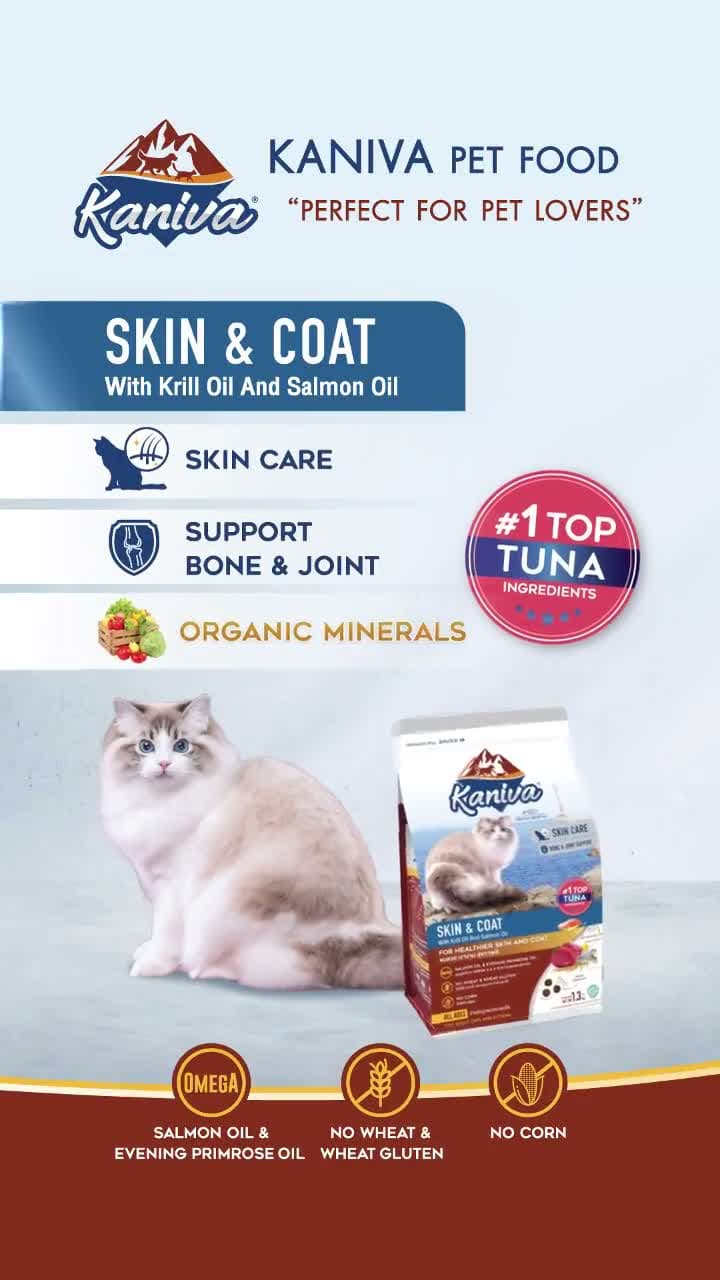 Kaniva Grain Free Salmon and Tuna 340GR Dry Cat Food - Holistic Healthy Skin & Coat - Premium Makanan Kucing Kering - Segala Usia Anak Dewasa Adult Kitten 340 GR - video produk