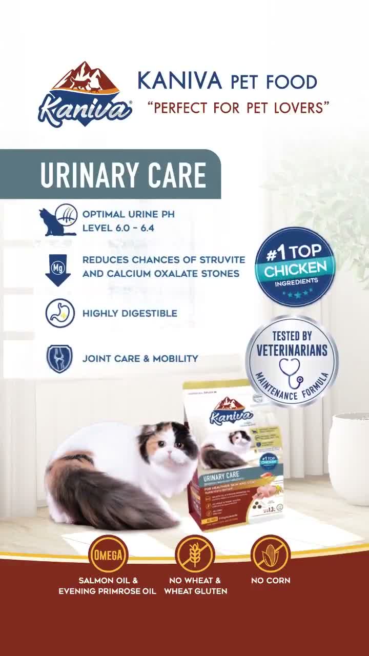 Kaniva Urinary Care Cat 370GR Dry Food - Masalah Kantung Kemih Susah Pipis - Holistic Healthy Skin and Coat - Premium Makanan Kucing Kering untuk Segala Usia All Life Stages Adult Kitten Dewasa Anak K - video produk