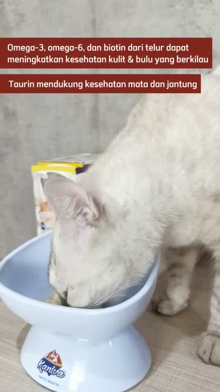 Kaniva Steamed Egg Pouch 70gr Wet Food Kucing Chicken Tuna Lamb High Protein No Grain Makanan Kucing Basah - video produk